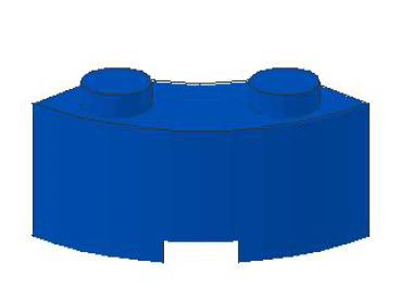 Lego Stein, rund, Ecke 2 x 2 x 1 (3063) blau
