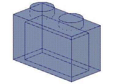 Lego Stein 1 x 2 x 1 (3065) transparent dunkel blau