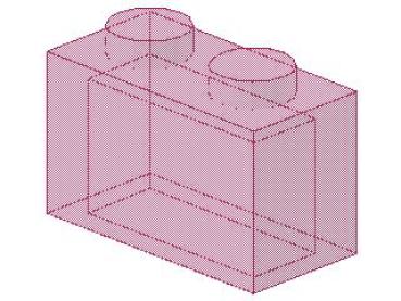 Lego Brick 1 x 2 x 1 (3065) transparent dark pink