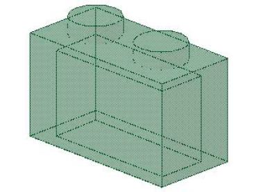 Lego Brick 1 x 2 x 1 (3065) transparent green