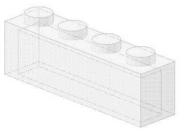 Lego Stein 1 x 4 x 1 (3066) transparent