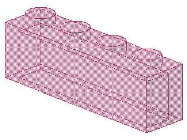 Lego Stein 1 x 4 x1 (3066) transparent dunkel pink