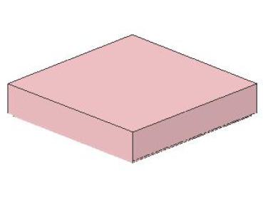 Lego Tile 2 x 2 (3068b) with Groove, light pink