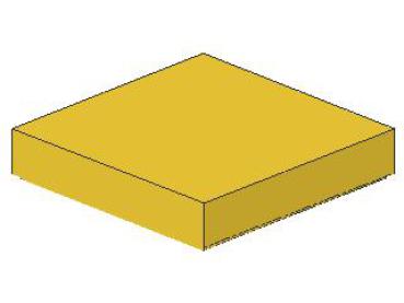 Lego Fliese 2 x 2 (3068b) mit Nut, gelb