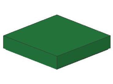 Lego Fliese 2 x 2 (3068b) mit Nut, grün