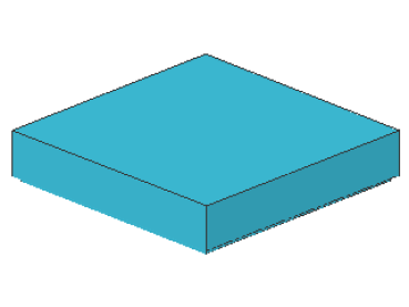 Lego Tile 2 x 2 (3068b) with Groove, medium azure