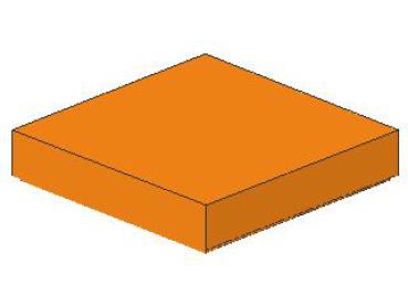 Lego Tile 2 x 2 (3068b) with Groove, orange