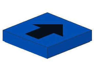 Lego Fliese 2 x 2, dekoriert (3068bp18) blau
