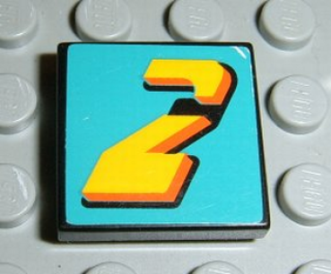 Lego Tile 2 x 2, decorated (3068pb0027)