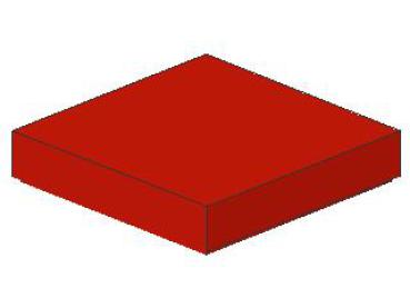 Lego Fliese 2 x 2 (3068b) mit Nut, rot