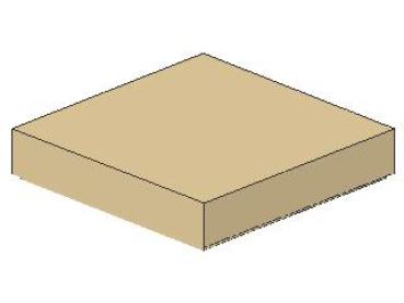 Lego Fliese 2 x 2 (3068b) mit Nut, tan