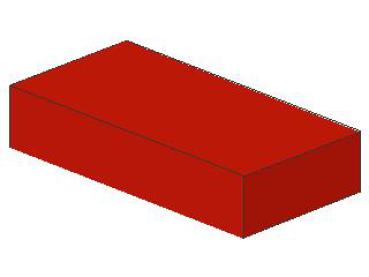 Lego Fliese 1 x 2 (3069a) ohne Nut, rot