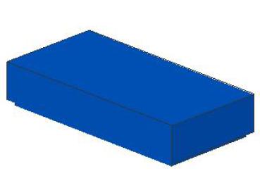 Lego Fliese 1 x 2 (3069b) mit Nut, blau