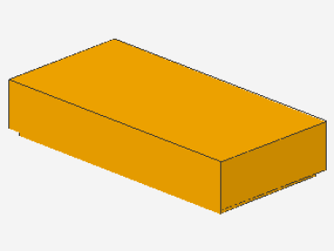 Lego Fliese 1 x 2 (3069b) mit Nut, leuchtend hell orange