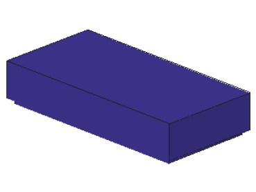Lego Fliese 1 x 2 (3069b) mit Nut, dunkel purpur