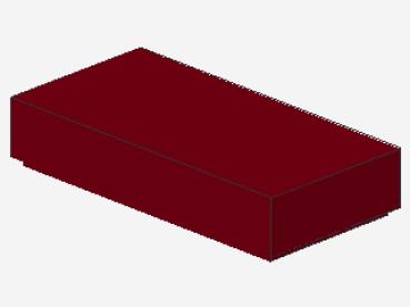 Lego Fliese 1 x 2 (3069b) mit Nut, dunkel rot