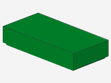 Lego Fliese 1 x 2 (3069b) mit Nut, grün