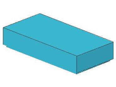 Lego Tile 1 x 2 (3069b) with Groove, medium azure