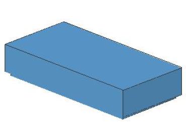 Lego Fliese 1 x 2 (3069b) mit Nut, mittel blau