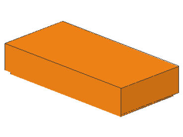 Lego Fliese 1 x 2 (3069b) mit Nut, orange