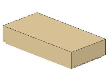 Lego Fliese 1 x 2 (3069b) mit Nut, tan