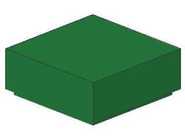 Lego Fliese 1 x 1 (3070b) mit Nut, grün