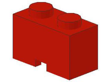 Lego Stein, modifiziert 1 x 2 x 1 (3134) rot