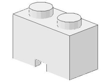 Lego Stein, modifiziert 1 x 2 x 1 (3134) weiß