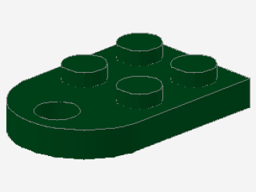 Lego Platte, modifiziert 3 x 2 (3176) dunkel grün