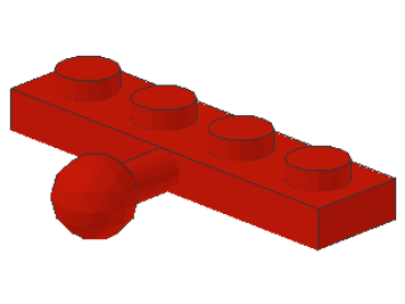 Lego Plate, modified 1 x 4 (3184) red