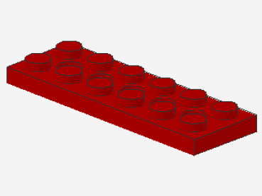 Lego Technic Plate 2 x 6 (32001) red