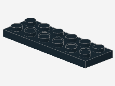 Lego Technic Plate 2 x 6 (32001) black