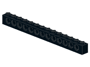 Lego Technic Brick 1 x 14 (32018) black