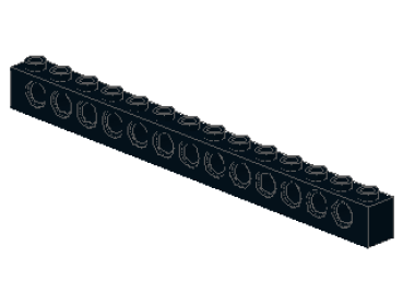 Lego Technic Stein 1 x 14 (32018) schwarz