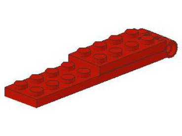 Lego Hinge Plate 2 x 8 (3324c01) Small Hole, red