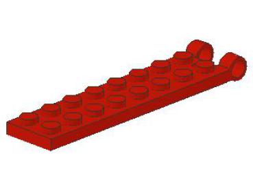 Lego Hinge Plate 2 x 8 (3324) red