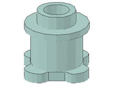 Lego Stein, rund 1 x 1 x 2/3 (33286) aqua