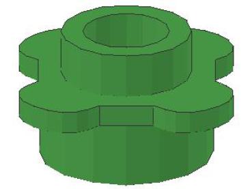 Lego Platte 1 x 1, rund, mit Blumenkante (33291) leuchtend grün