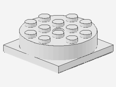 Lego Turntable 4 x 4 x 1 (3403c01) white
