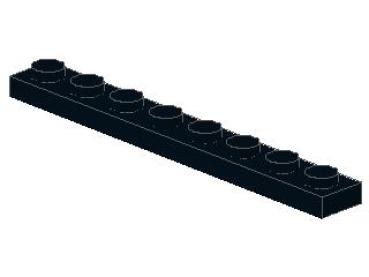 Lego Plate 1 x 8 (3460) black