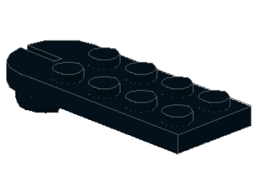 Lego Platte, modifiziert 2 x 5 (3491) schwarz