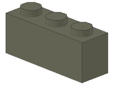 Lego Brick 1 x 3 x 1 (3622) dark gray