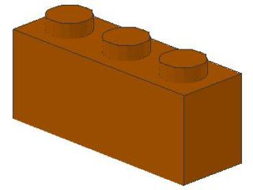 Lego Brick 1 x 3 x 1 (3622) dark orange