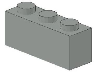 Lego Brick 1 x 3 x 1 (3622) light gray