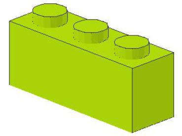 Lego Brick 1 x 3 x 1 (3622) lime