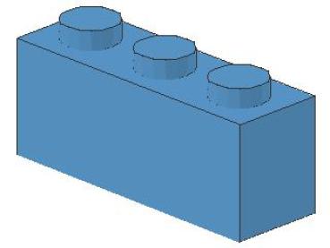 Lego Brick 1 x 3 x 1 (3622) medium blue