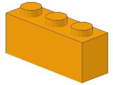 Lego Brick 1 x 3 x 1 (3622) medium orange