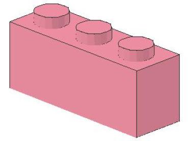 Lego Brick 1 x 3 x 1 (3622) pink