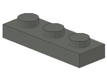 Lego Platte 1 x 3 (3623) dunkel bläulich grau