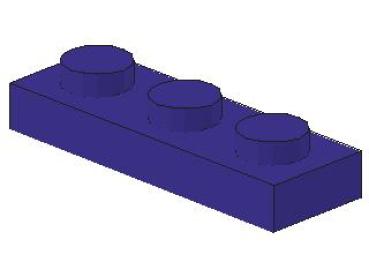 Lego Platte 1 x 3 (3623) dunkel purpur